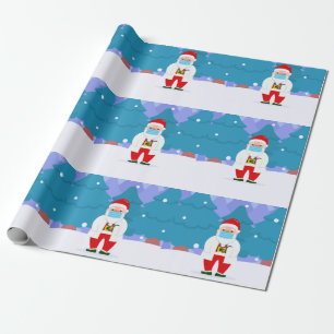 Papel De Regalo dr santa claus covid navidades médica de máscara f