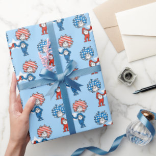 Papel De Regalo Dr. Seuss Cosa Uno Cosa Dos Gráfico Patriótico