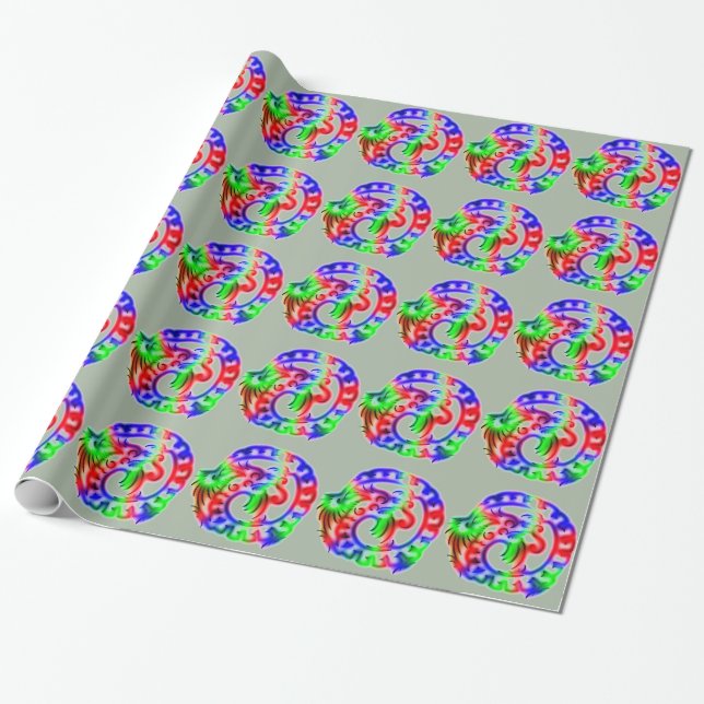 Papel De Regalo Dragón (Desenrollado)