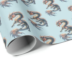Papel De Regalo Dragón Acuático