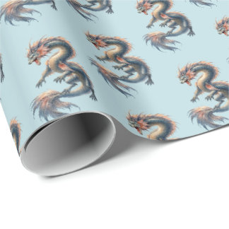 Papel De Regalo Dragón Acuático