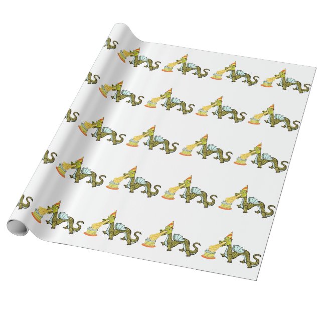 Papel De Regalo Dragon Birthday Party Gift (Desenrollado)
