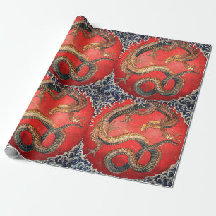 Papel De Regalo Dragón Hokusai japonés Katsushika Hokusai