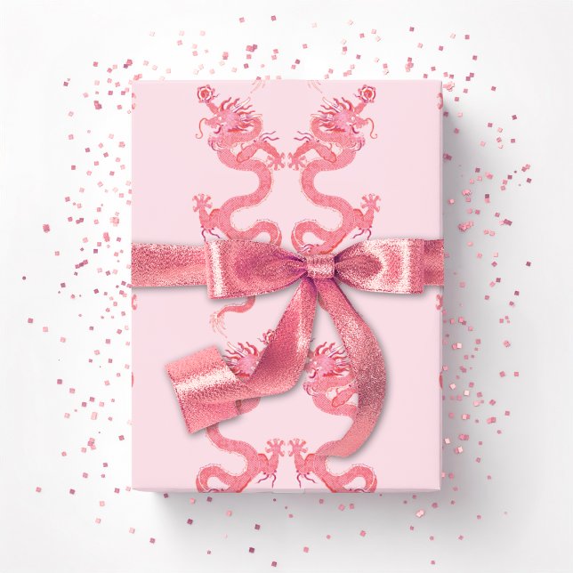 Papel De Regalo Dragón Imperial en Rosa (Subido por el creador)