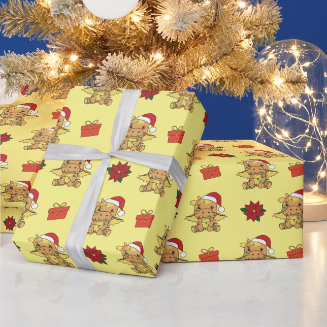 Papel De Regalo Dragón Navidades en invierno (Vacaciones)