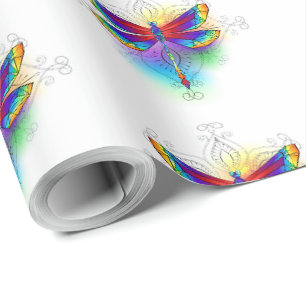 Papel De Regalo Dragón poligonal arcoiris