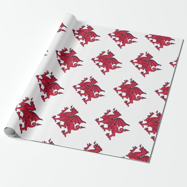 Papel De Regalo Dragón rojo de Welsh//Wales (Desenrollado)