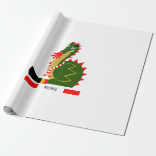 Papel De Regalo Dragón Verde de la ciudad de Mons, Bélgica
