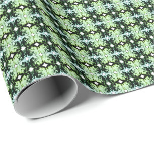Papel De Regalo Dragón Verde Menta Reflejado