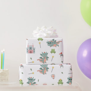 Papel De Regalo Dragones Caballeros Castillo Medieval