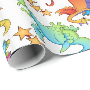 Papel De Regalo Dragones coloridos para niños regalo Papel para en
