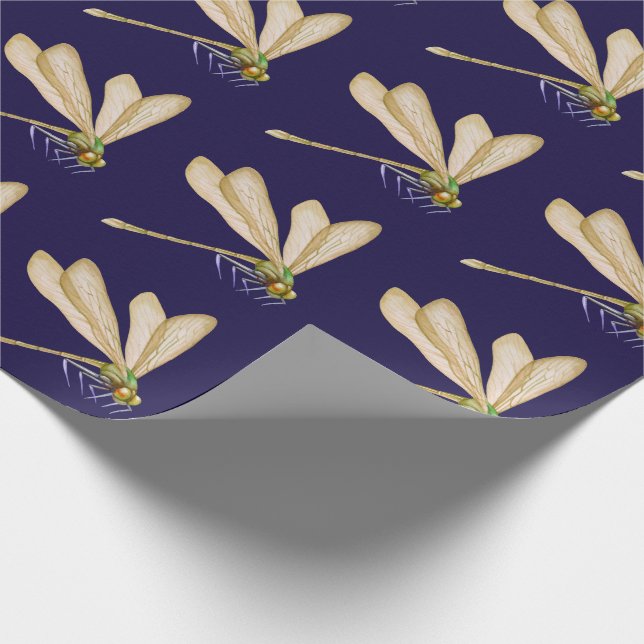 Papel De Regalo Dragonflies Purple (Esquina)