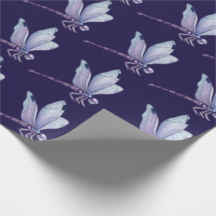 Papel De Regalo Dragonflies Purple