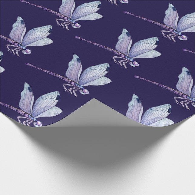 Papel De Regalo Dragonflies Purple (Esquina)