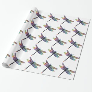 Papel De Regalo Dragonfly con mano y arcoiris