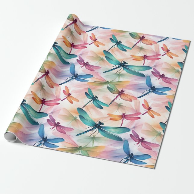 Papel De Regalo Dragonfly Dance Print Cut Sew Bag (Desenrollado)