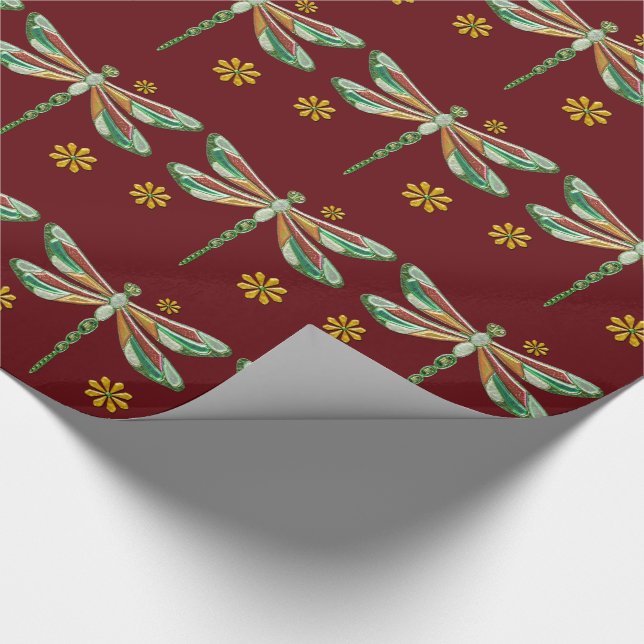 Papel De Regalo Dragonfly Elegant Jewled 2 Folk Art (Esquina)