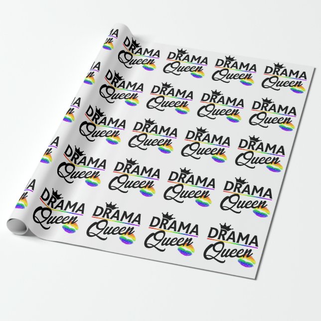 Papel De Regalo Drama Queen | LGBTQ Pride  (Desenrollado)