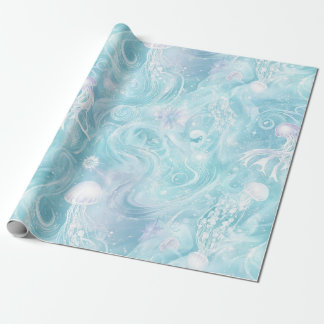 Papel De Regalo Dreamy Watercolor Jellyfish Ocean Pattern (6)
