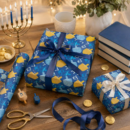 Papel De Regalo Dreidel Agradable Hanukkah
