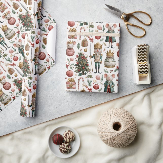 Papel De Regalo Dressed-Up Mice and Baubles (Artesanía)