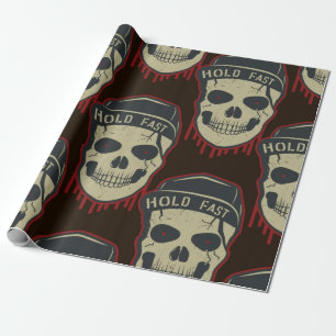 Papel De Regalo Drin Red Scary Skull Happy Halloween