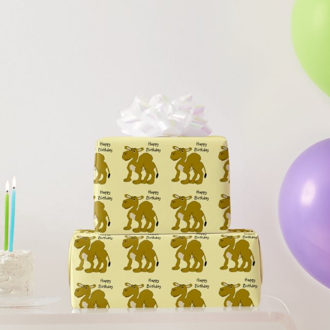 Papel De Regalo Dromedary Camel Any Background Colour Birthday (Regalos de fiesta)