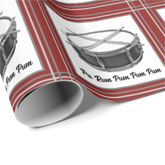 Papel De Regalo Drummer Boy Christmas Snare Drum Drumsticks Music