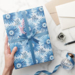 Papel De Regalo Ducha azul blanca floral de novia<br><div class="desc">Ducha azul blanca floral de novia</div>