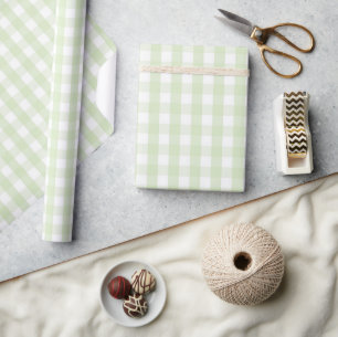 Papel De Regalo Ducha Clásica para Bebé Pastel Verde Cuadros y Esc