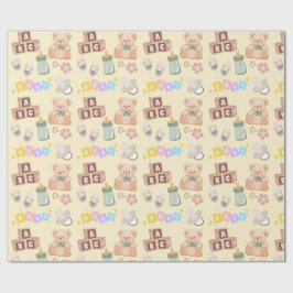 Papel De Regalo Ducha de Bebé Bloques y Juguetes