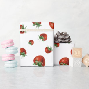 Papel De Regalo Ducha de bebé con patrón de fresa