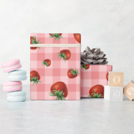 Papel De Regalo Ducha de bebé con patrón de fresa