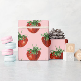 Papel De Regalo Ducha de bebé con patrón de fresa