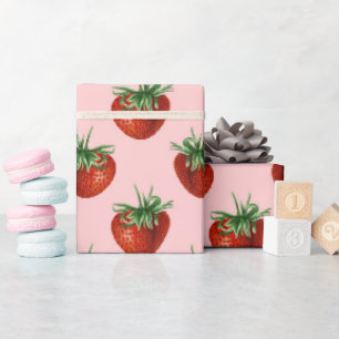 Papel De Regalo Ducha de bebé con patrón de fresa