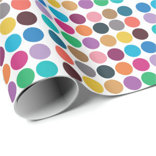 Papel De Regalo Ducha de Bebé Cumpleaños Moderno de Lunares Colori
