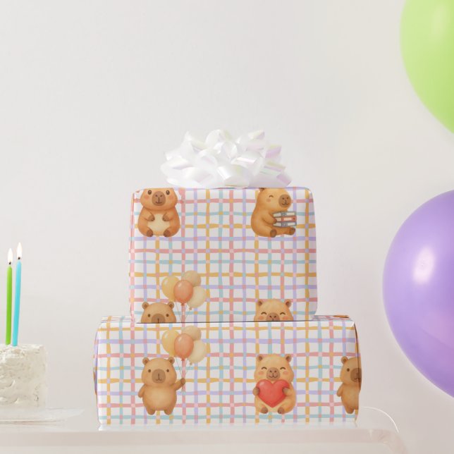 Papel De Regalo Ducha de Bebé de Carpincho Adorable (Regalos de fiesta)