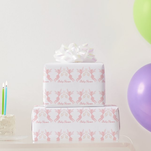Papel De Regalo Ducha de bebé de Hada Rosa (Regalos de fiesta)
