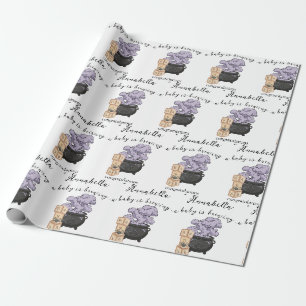 Papel De Regalo Ducha de Bebé de Halloween de Caldero de Bruja