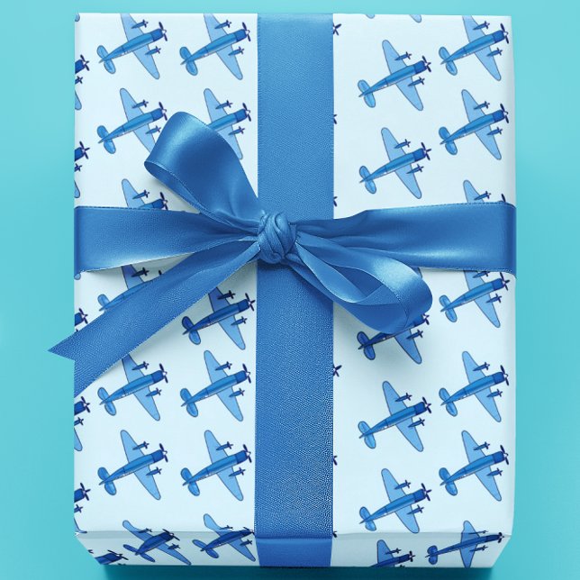 Papel De Regalo Ducha de bebé de patrón de avión azul (Subido por el creador)