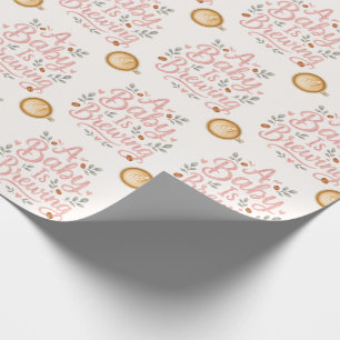 Papel De Regalo Ducha de Bebé Elefante Acuarela Rosa Texto Persona