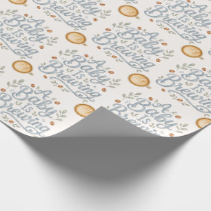 Papel De Regalo Ducha de Bebé Elefante Acuarela Rosa Texto Persona