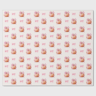 Papel De Regalo Ducha de bebé Little Pumpkin – Caída de lazo rosa 