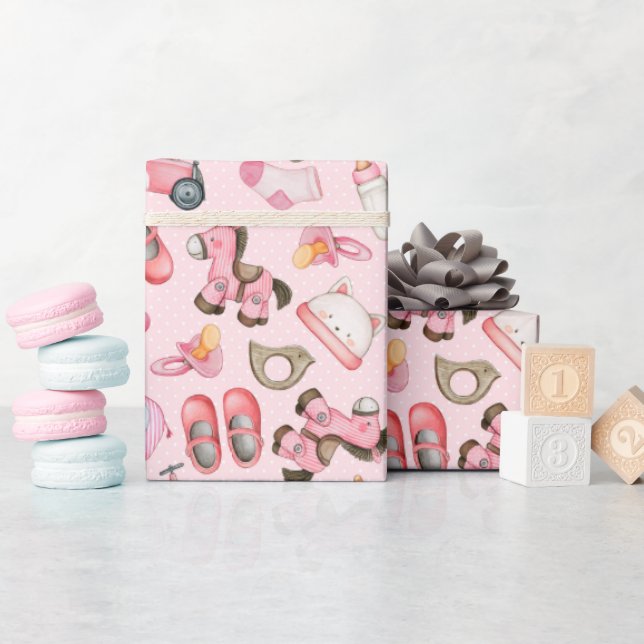 Papel De Regalo Ducha de bebe niña (Baby Shower)