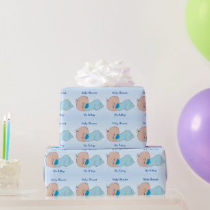 Papel De Regalo Ducha de bebé niño personalizada