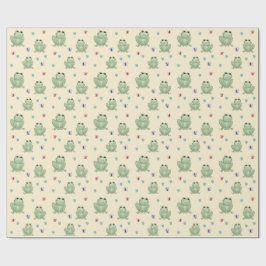 Papel De Regalo Ducha de Bebé Rana Acuarela Crema Caprichosa
