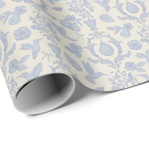Papel De Regalo Ducha de Boda Perfect Pear Blue País Francés