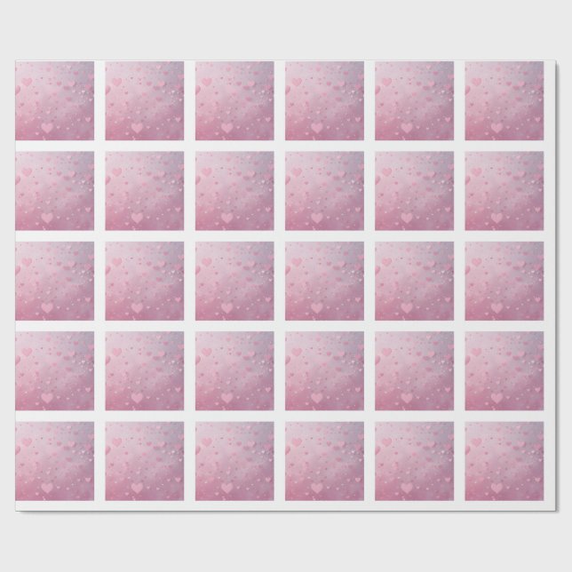 Papel De Regalo Ducha de Corazón Rosa (Superficie plana)