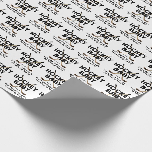 Papel De Regalo Ducha de los palillos de hockey del bebé del (Esquina)