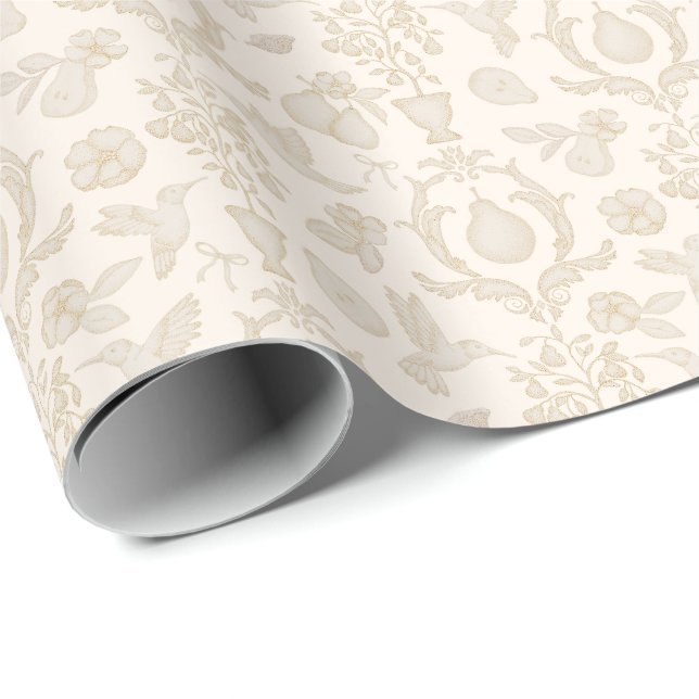 Papel De Regalo Ducha de Novia Campestre Francesa Perfecta Perla D (Esquina del rollo)